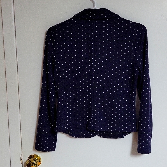 b.young women's blazer,blue with white polka dots,pre-owned US XS - Picture 5 of 9